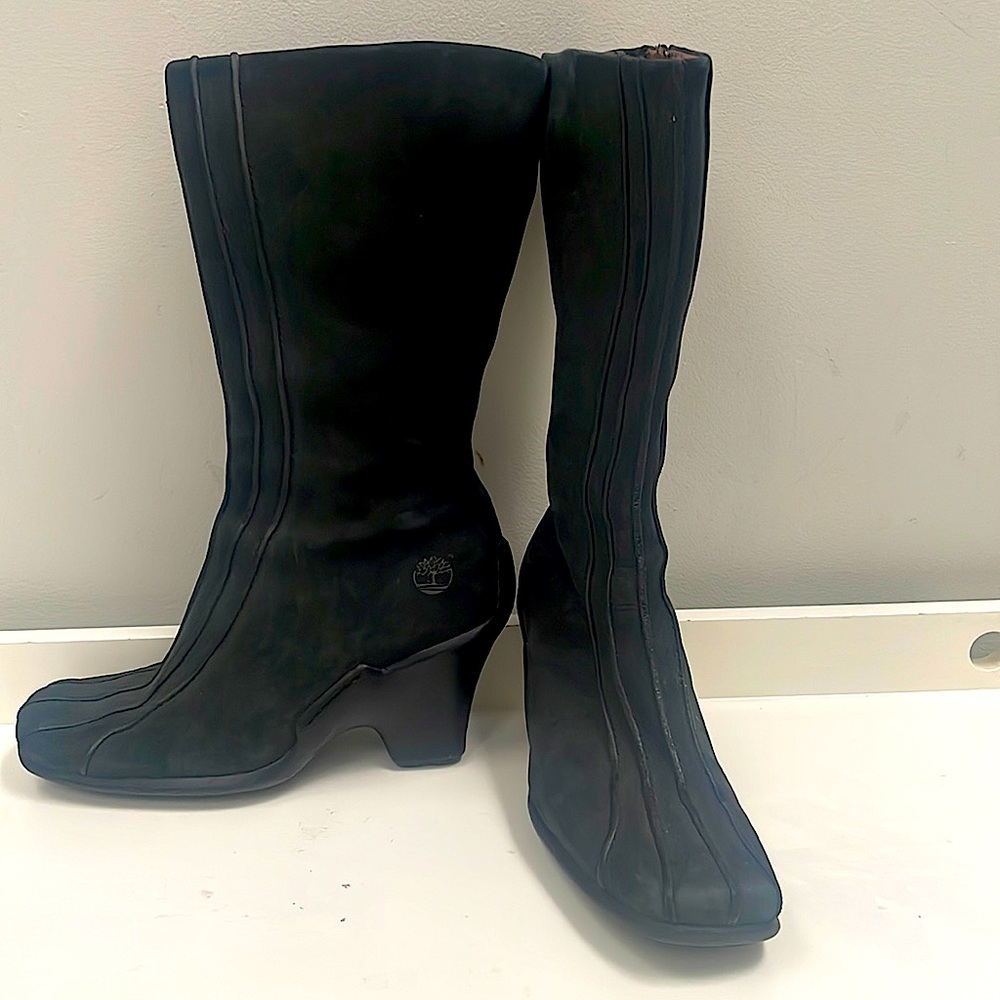 TIMBERLAND Uptown Black Leather Boots Size 8